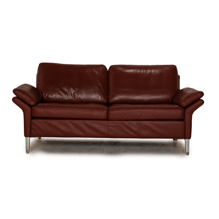 Rolf Benz 3300 leather two-seater red sofa couch