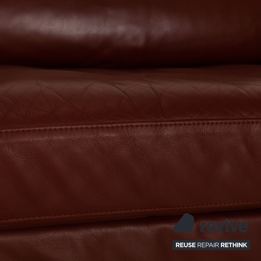 Rolf Benz 3300 leather two-seater red sofa couch