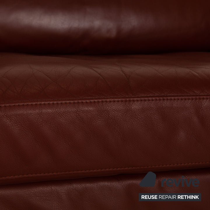 Rolf Benz 3300 leather two-seater red sofa couch