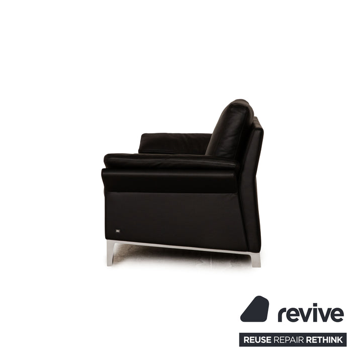 Rolf Benz 3300 leather two-seater black sofa couch
