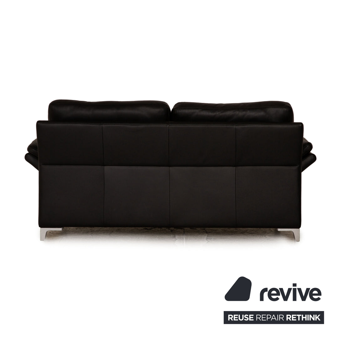 Rolf Benz 3300 leather two-seater black sofa couch