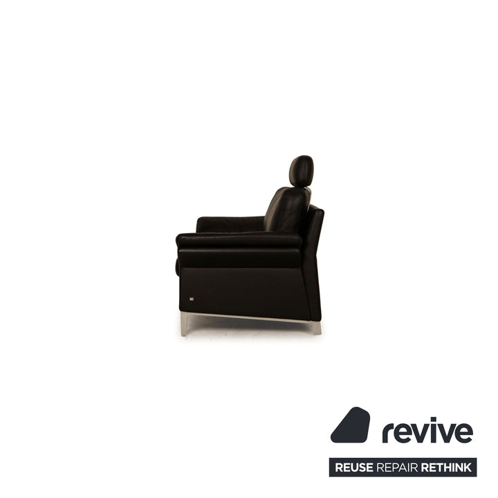Rolf Benz 3300 leather two-seater black sofa couch