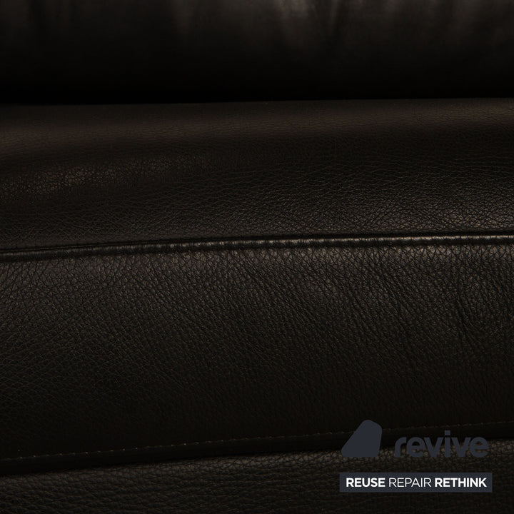 Rolf Benz 3300 leather two-seater black sofa couch