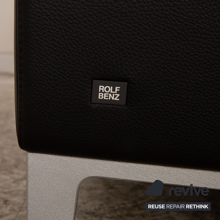 Rolf Benz 3300 leather two-seater black sofa couch