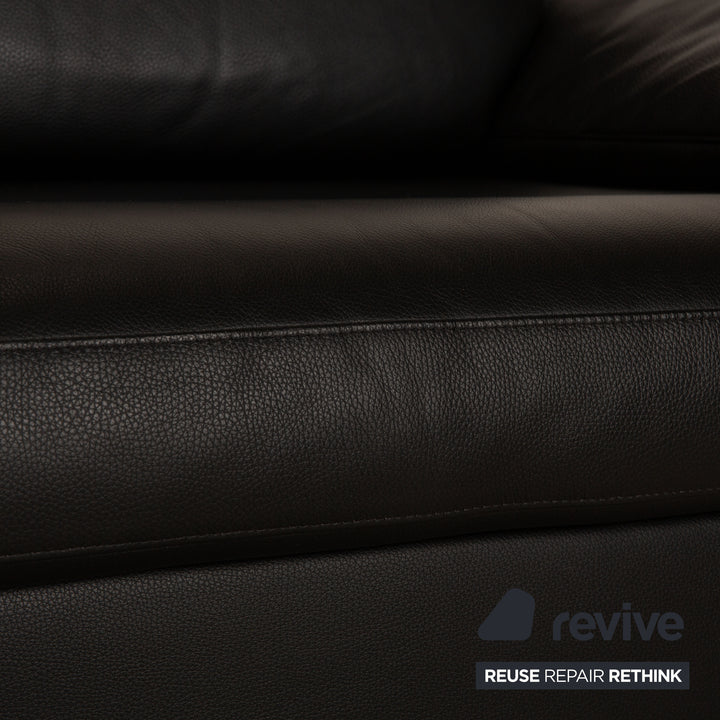 Rolf Benz 3300 leather two-seater black sofa couch