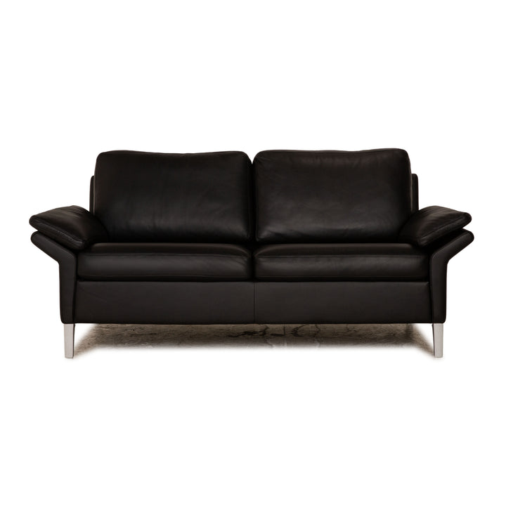 Rolf Benz 3300 leather two-seater black sofa couch