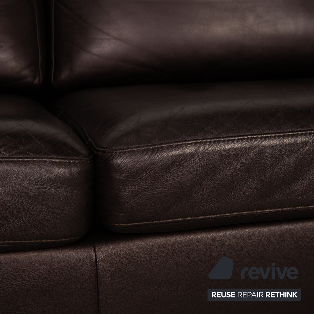 Rolf Benz 3330 leather three-seater brown sofa couch