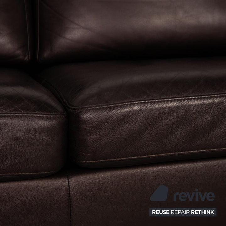 Rolf Benz 3330 leather three-seater brown sofa couch