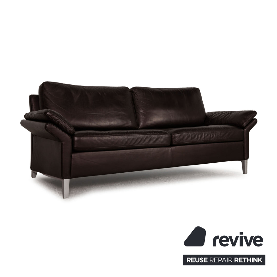 Rolf Benz 3330 leather three-seater brown sofa couch