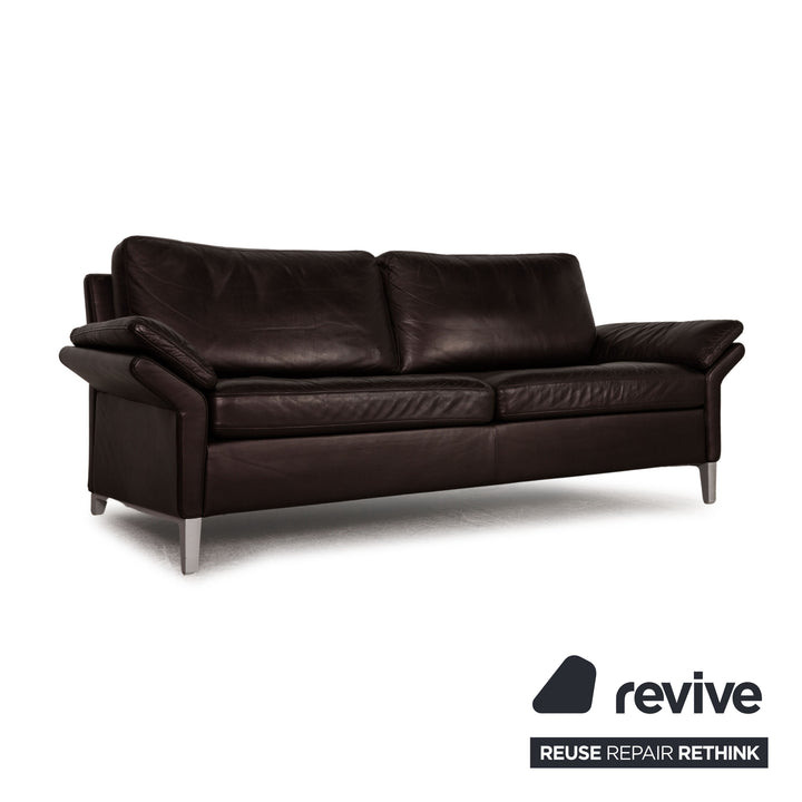 Rolf Benz 3330 leather three-seater brown sofa couch