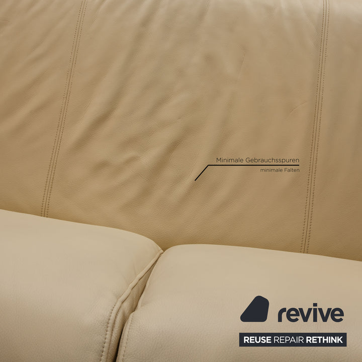 Rolf Benz 3400 Leder Dreisitzer Creme Beige Sofa Couch