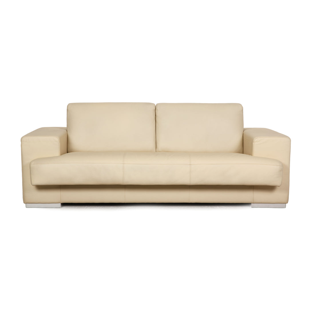Rolf Benz 3400 leather three-seater cream beige sofa couch