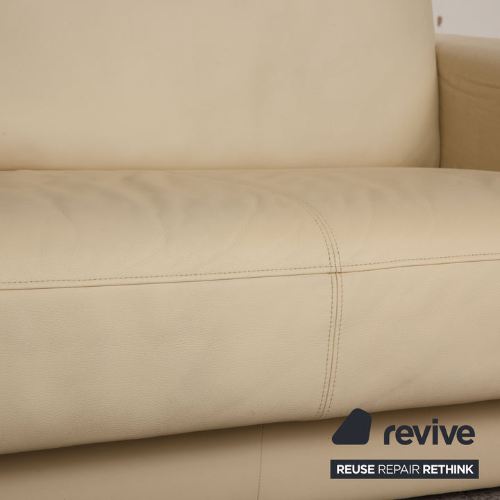Rolf Benz 3400 leather three-seater cream beige sofa couch