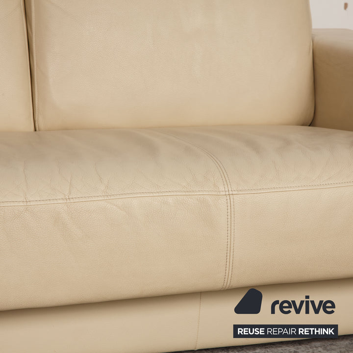 Rolf Benz 3400 Leder Zweisitzer Creme Sofa Couch