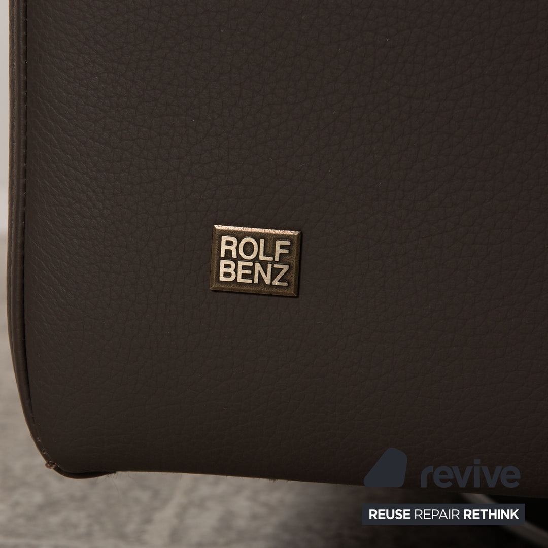 Rolf Benz 350 leather armchair Gray swivel armchair