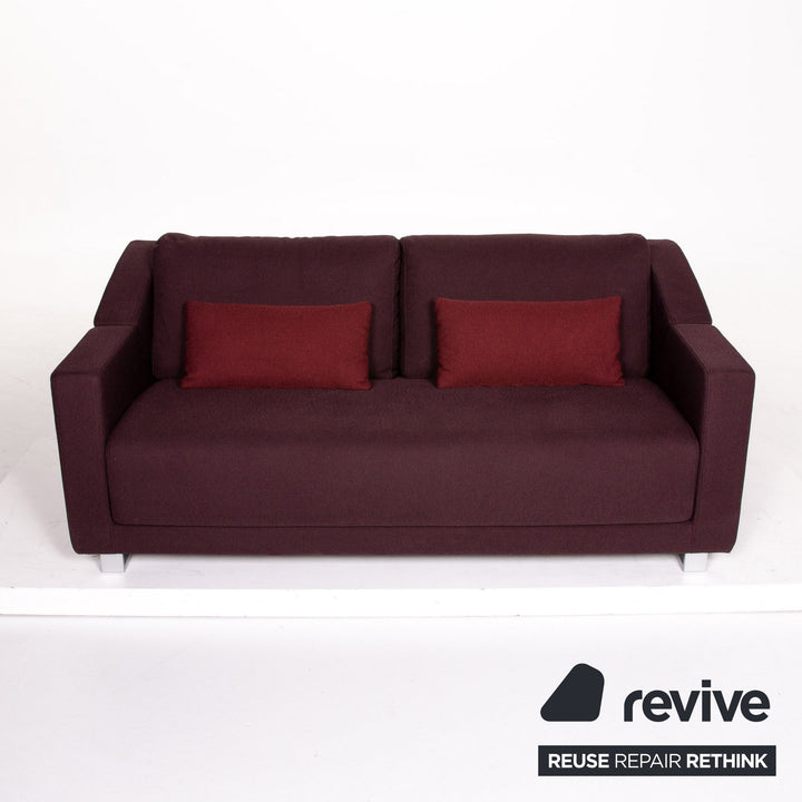 Rolf Benz 350 fabric sofa Aubergine Violet three-seater couch #13616