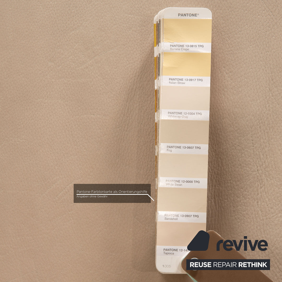 Rolf Benz 355 Leder Sofa Beige Dreisitzer Couch