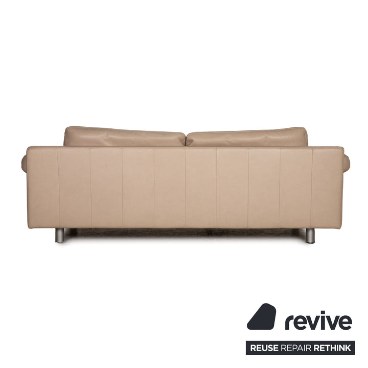 Rolf Benz 355 Leder Sofa Beige Dreisitzer Couch
