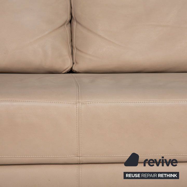 Rolf Benz 355 Leder Sofa Beige Zweisitzer Couch