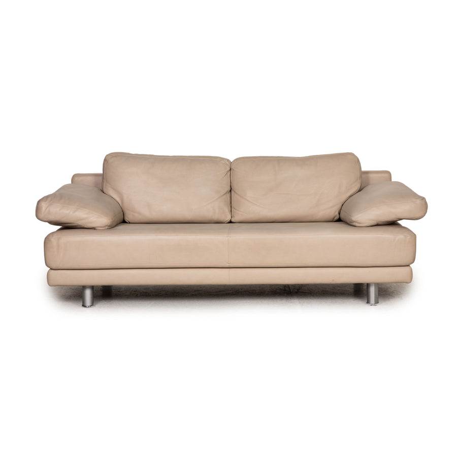 Rolf Benz 355 Leder Sofa Beige Zweisitzer Couch