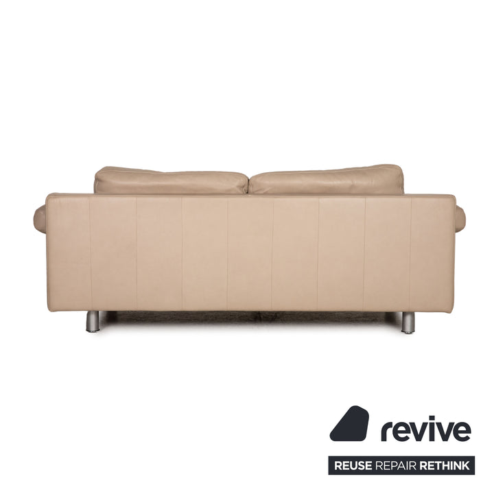 Rolf Benz 355 Leder Sofa Beige Zweisitzer Couch