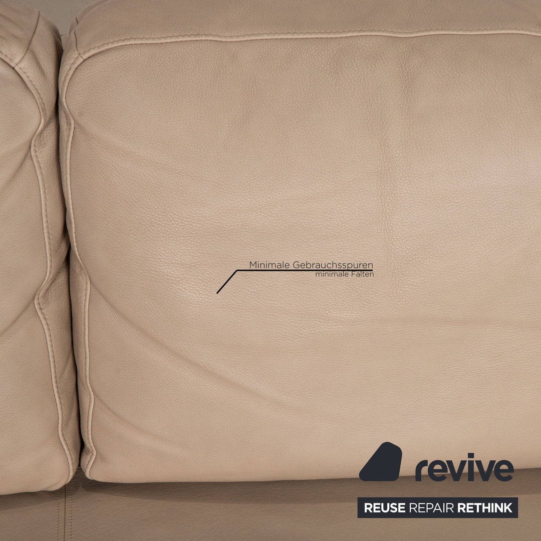 Rolf Benz 355 Leder Sofa Beige Zweisitzer Couch