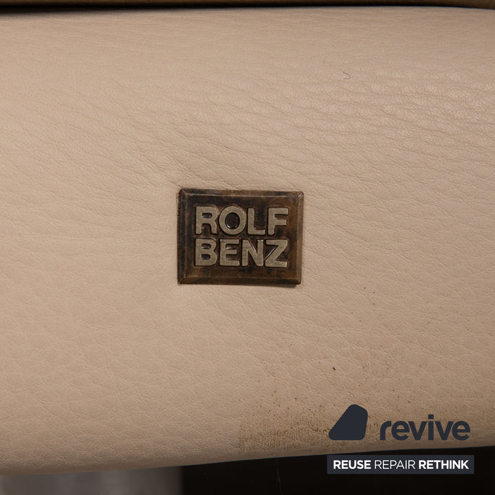Rolf Benz 355 Leder Sofa Beige Zweisitzer Couch