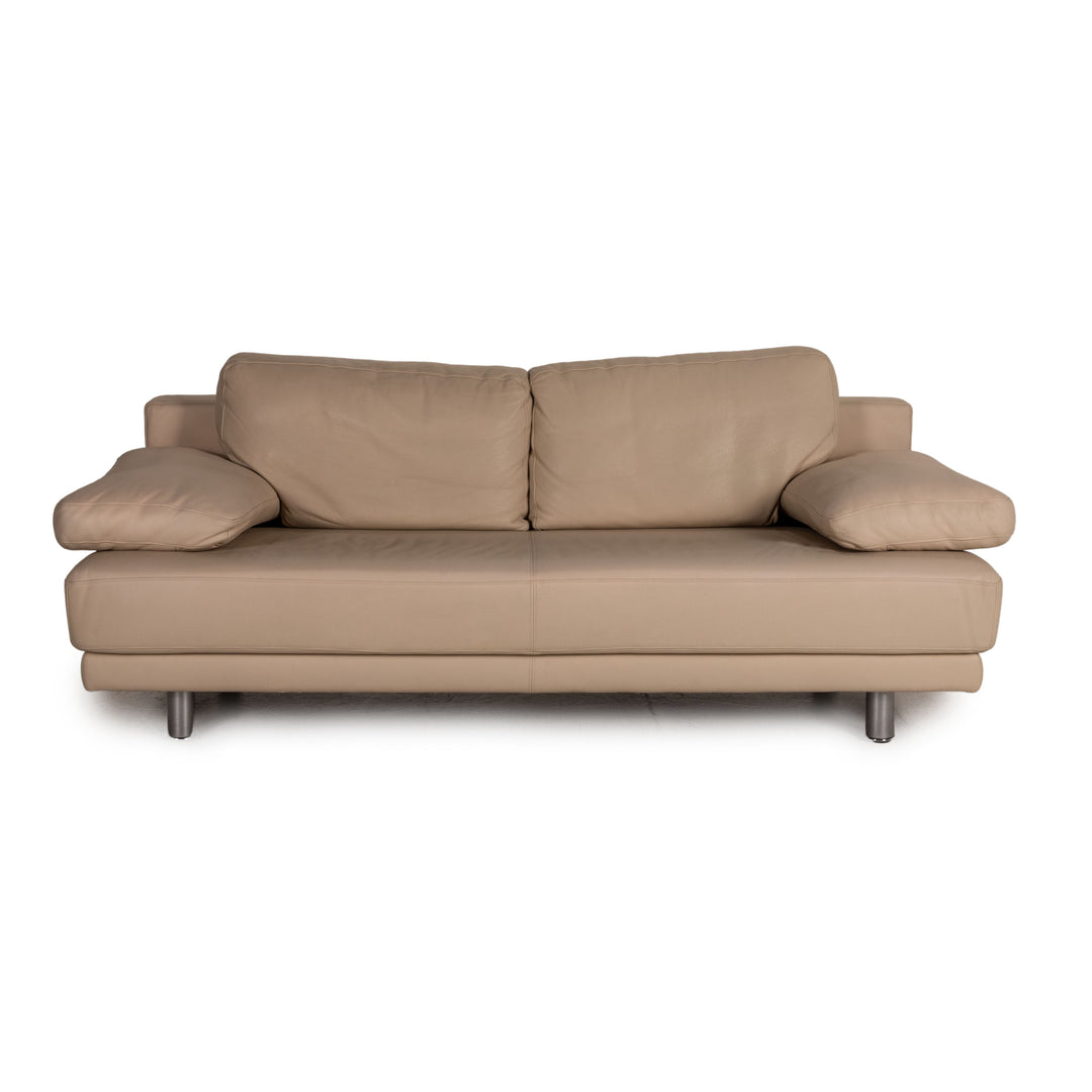 Rolf Benz 355 Leder Sofa Creme Zweisitzer Couch