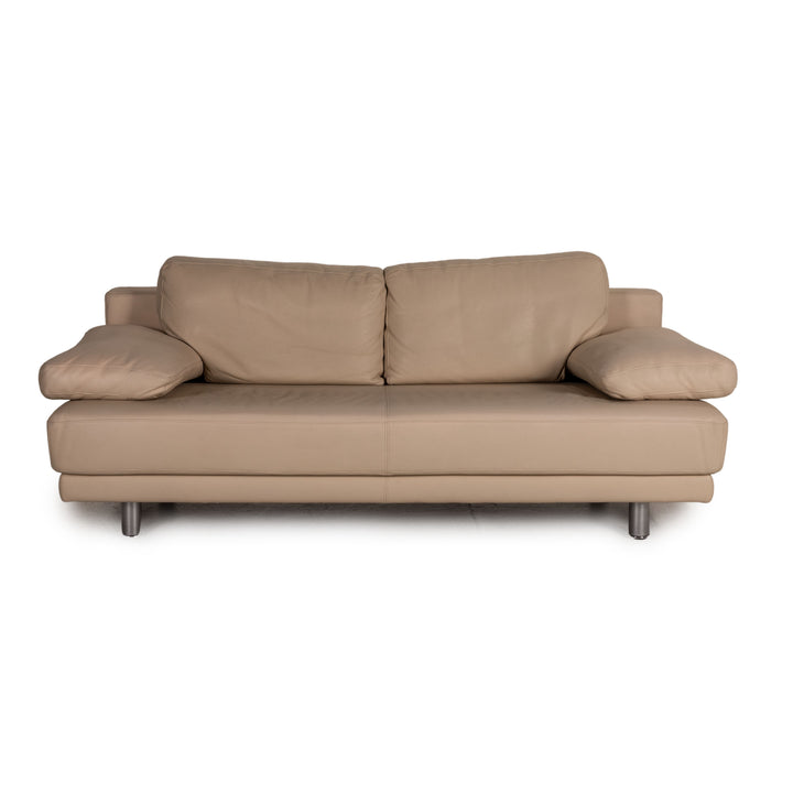 Rolf Benz 355 Leder Sofa Creme Zweisitzer Couch