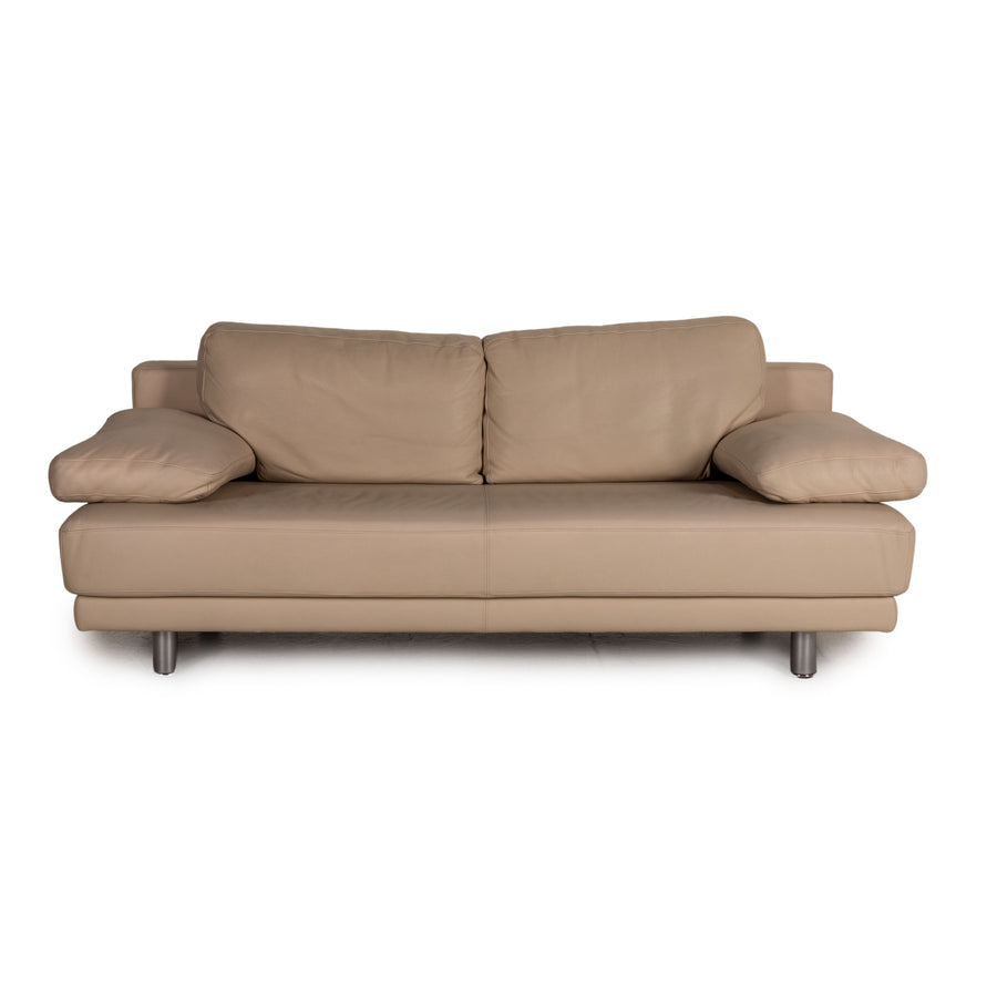 Rolf Benz 355 Leder Sofa Creme Zweisitzer Couch