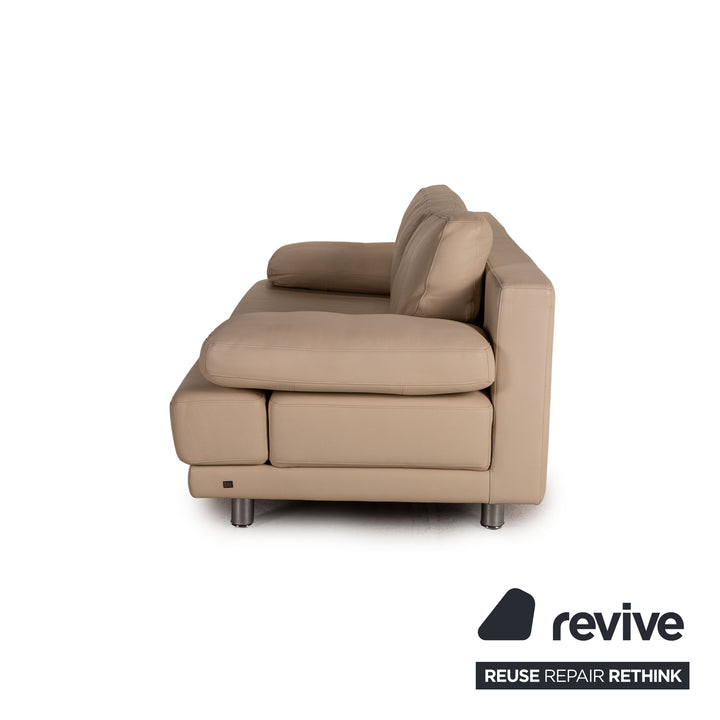 Rolf Benz 355 Leder Sofa Creme Zweisitzer Couch
