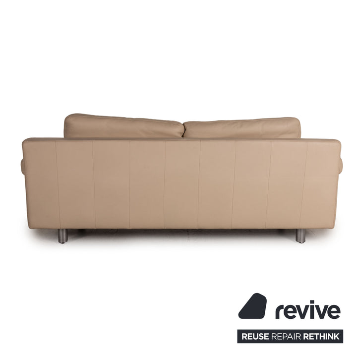 Rolf Benz 355 Leder Sofa Creme Zweisitzer Couch