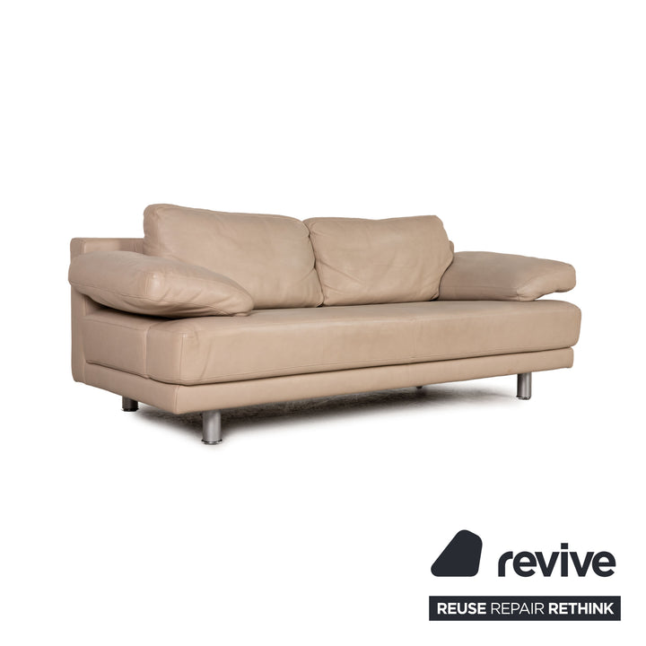 Rolf Benz 355 leather sofa set beige two-seater three-seater