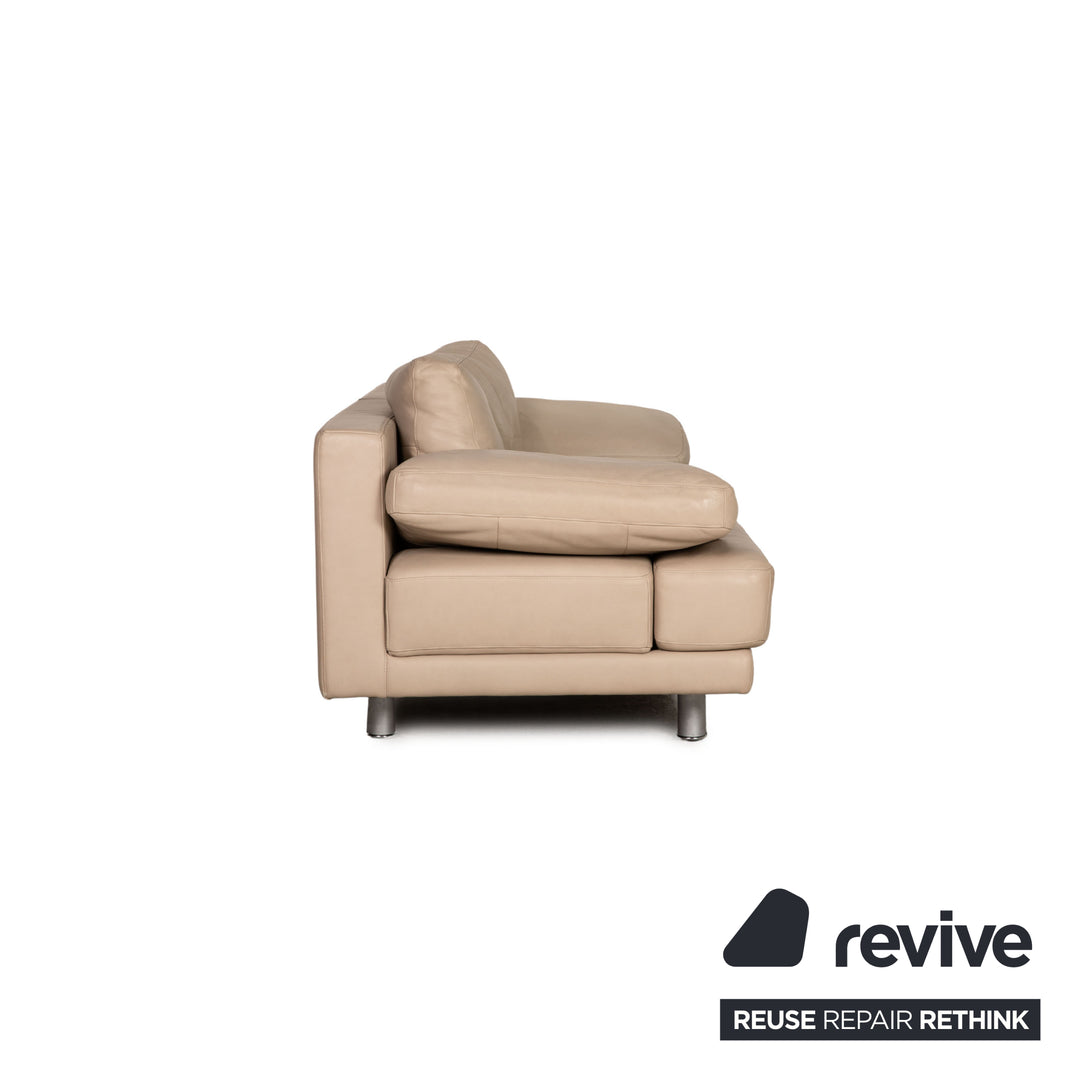 Rolf Benz 355 leather sofa set beige two-seater three-seater