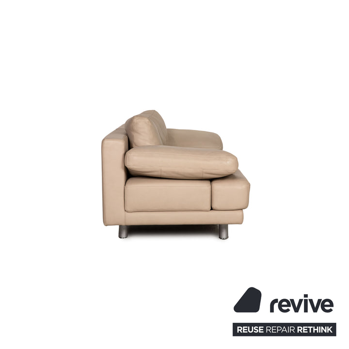 Rolf Benz 355 leather sofa set beige two-seater three-seater