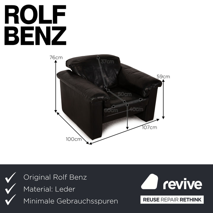 Rolf Benz 4000 leather armchair anthracite