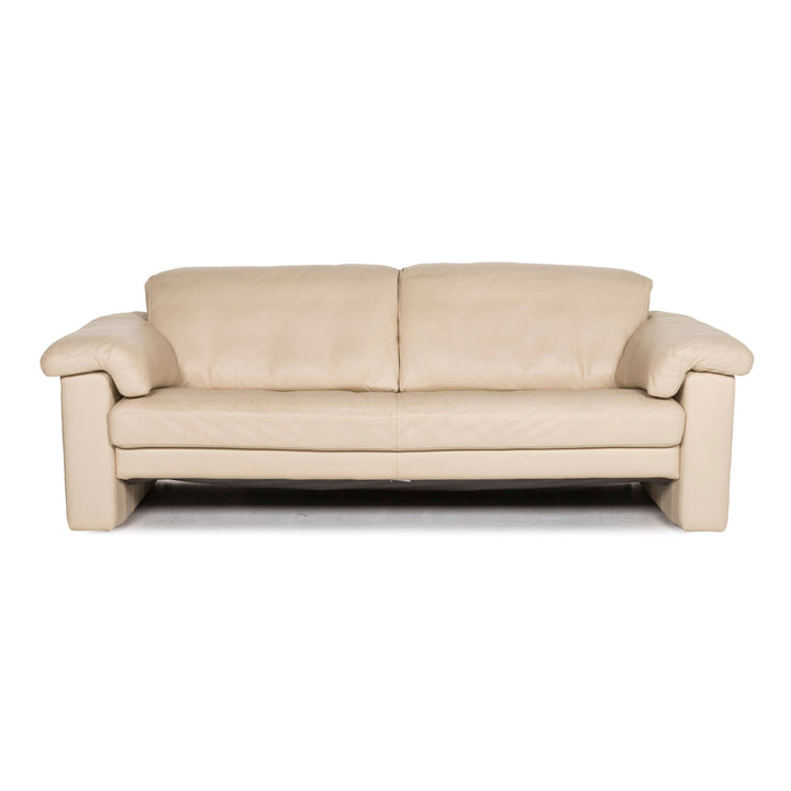 Rolf Benz 4000 leather sofa beige three-seater couch #12497