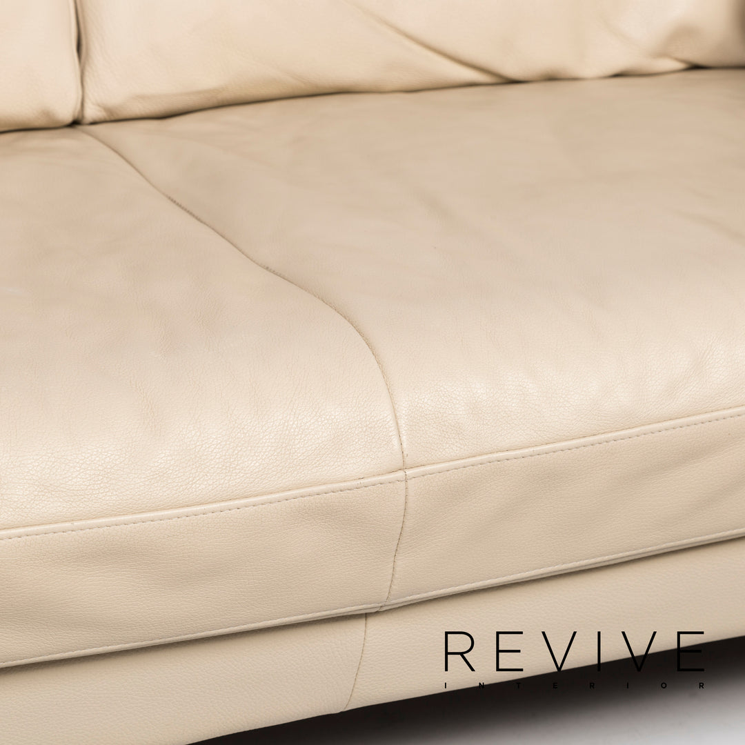 Rolf Benz 4000 Leder Sofa Beige Zweisitzer Couch #12497