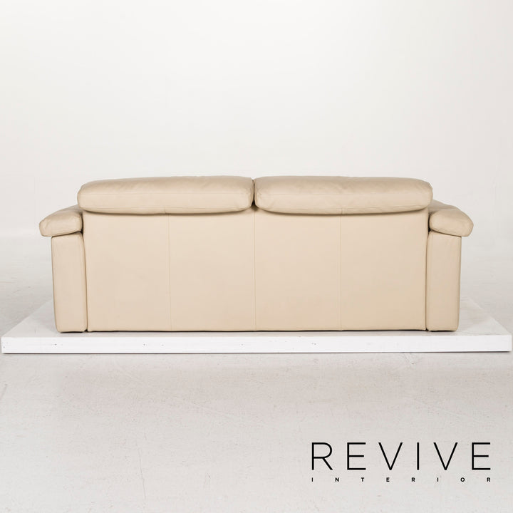 Rolf Benz 4000 leather sofa beige three-seater couch #12497