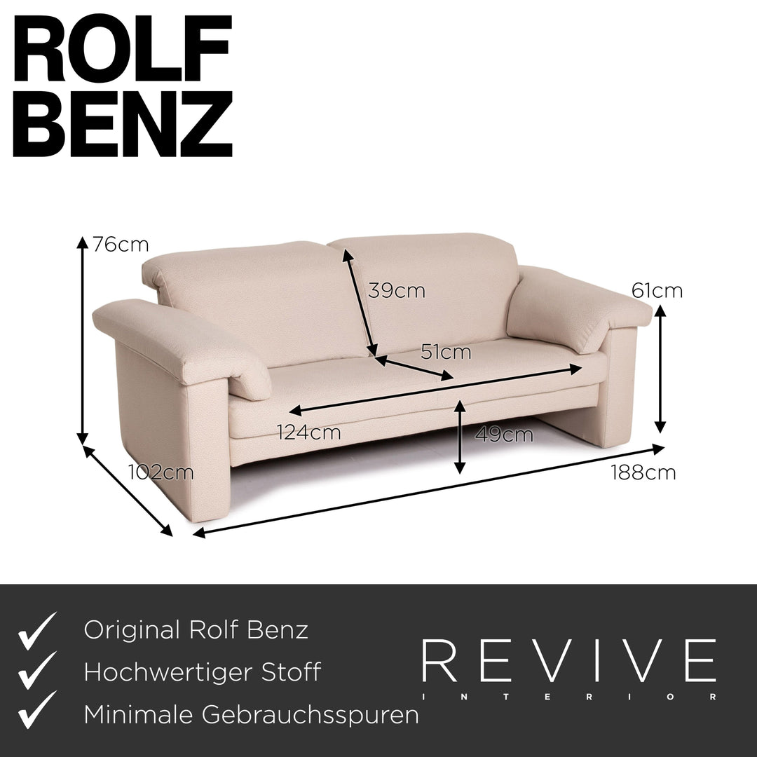 Rolf Benz 4000 Stoff Sofa Creme Dreisitzer Couch