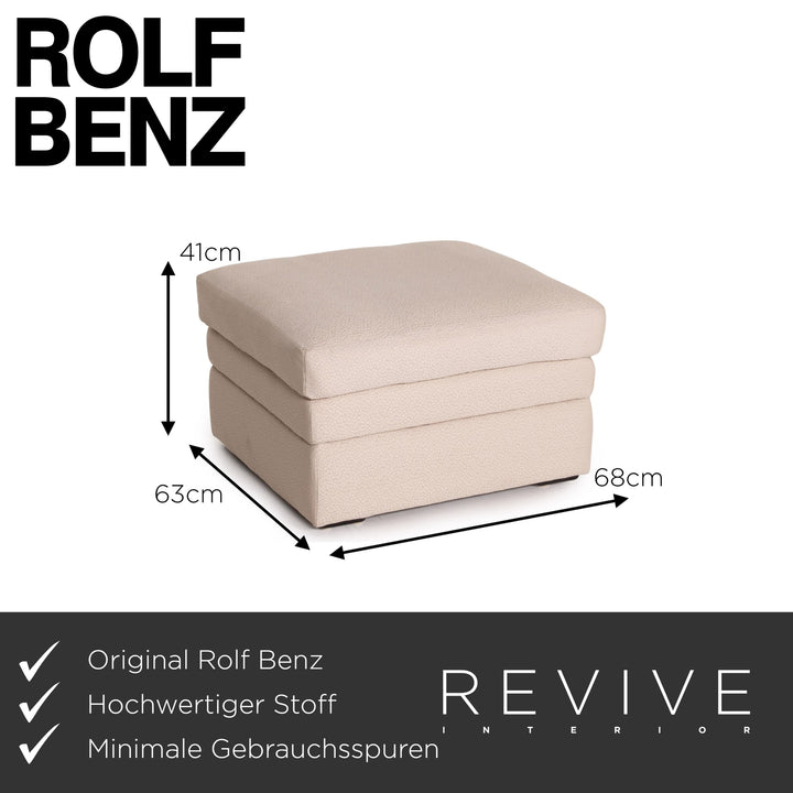 Rolf Benz 4000 fabric sofa set cream 1x three-seater 1x two-seater 1x armchair 1x stool
