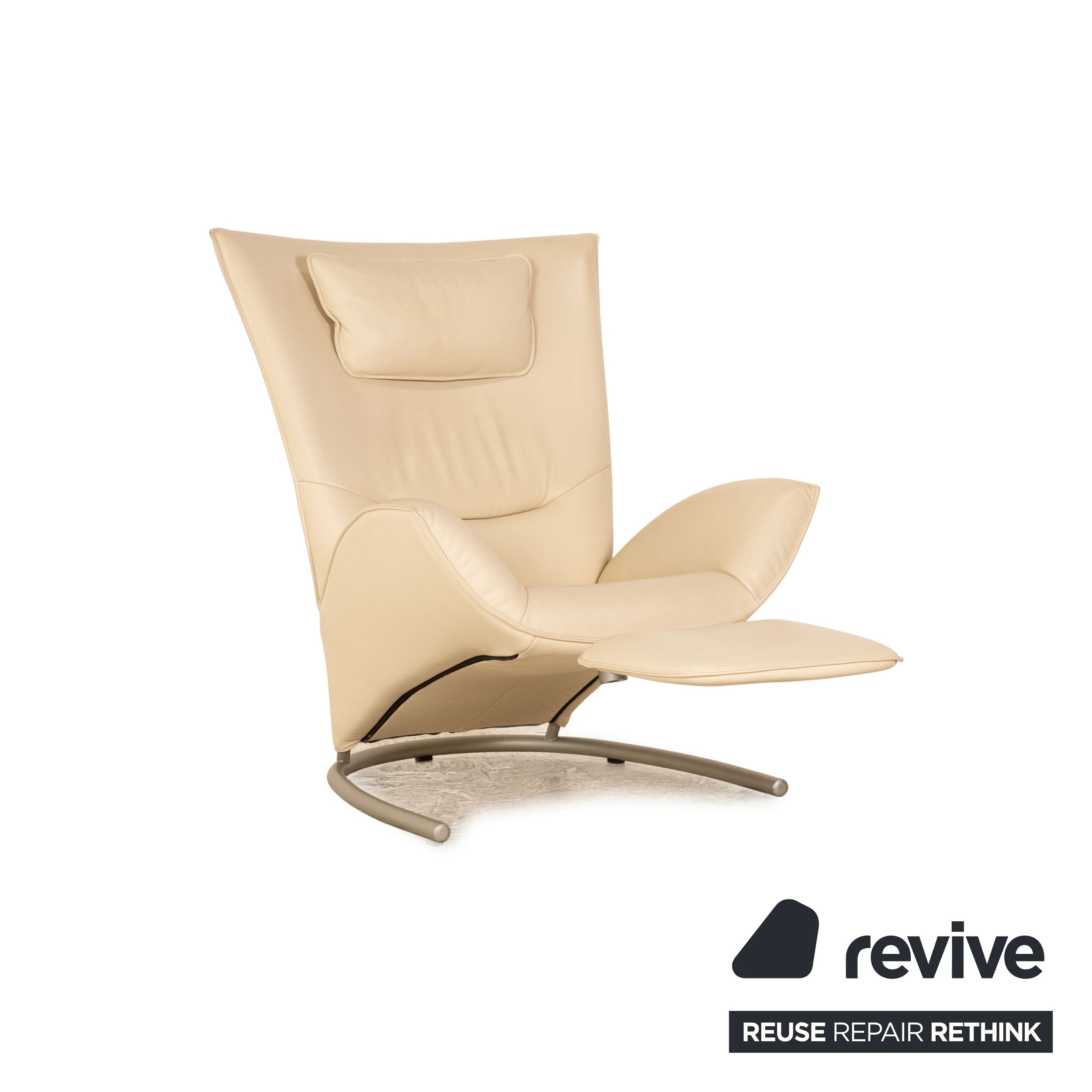 Rolf Benz ベージュ レザー オットマン ペアー(2脚での販売) Rolf Benz ベージュ レザー オットマン ペアー(2脚での販売