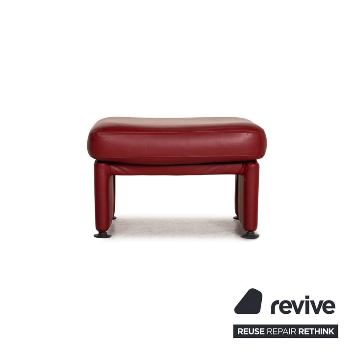 Rolf Benz 4500 Leder Hocker Dunkelrot