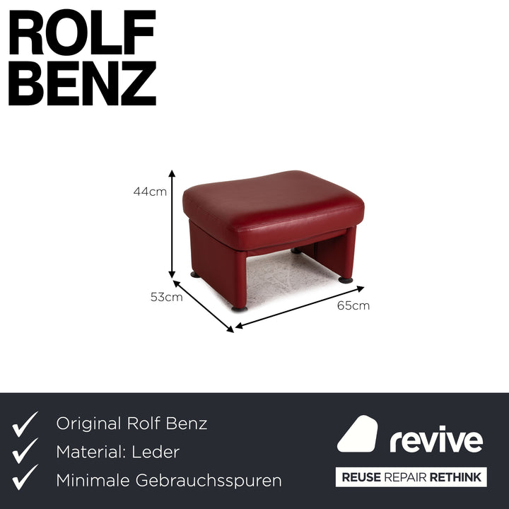 Rolf Benz 4500 Leder Hocker Dunkelrot