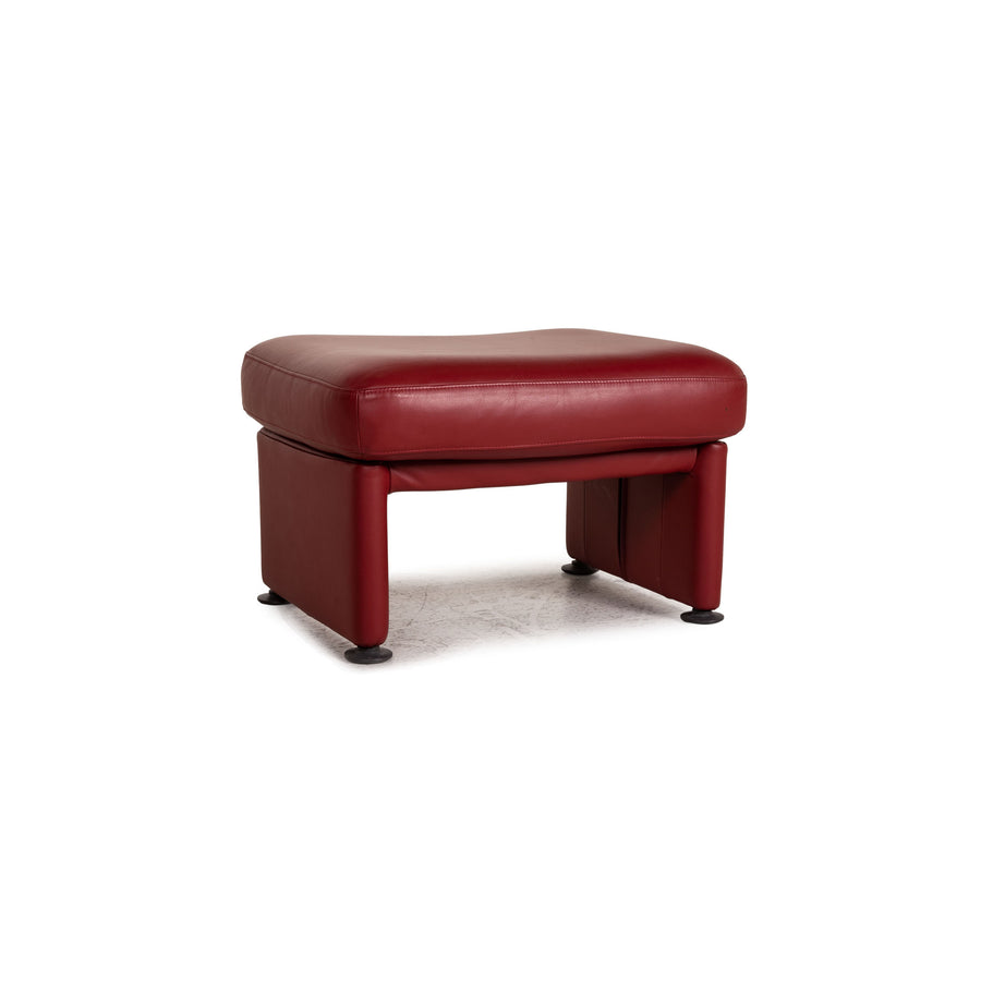 Rolf Benz 4500 Leder Hocker Dunkelrot