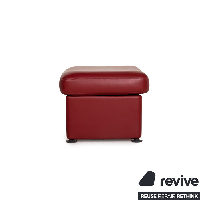 Rolf Benz 4500 Leder Hocker Dunkelrot