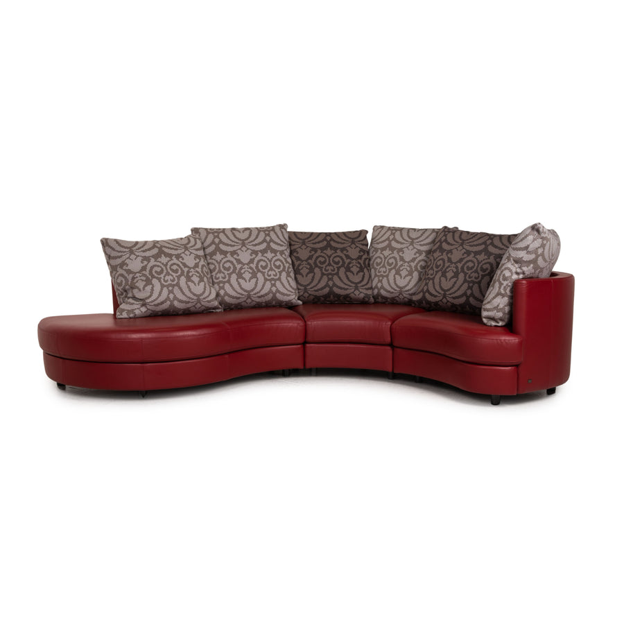 Rolf Benz 4500 Leder Sofa Dunkelrot Ecksofa Couch