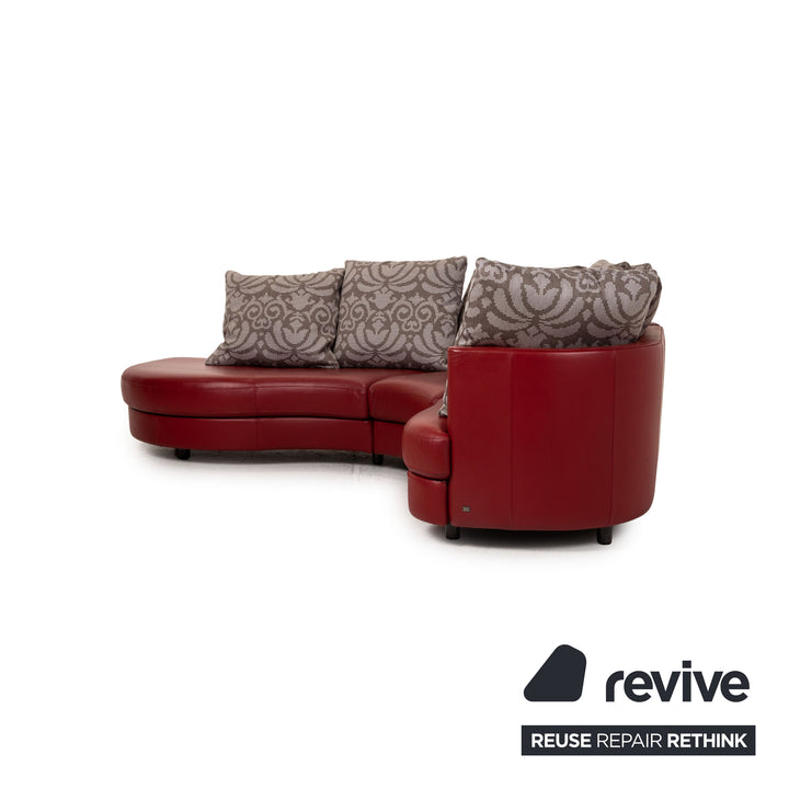 Rolf Benz 4500 Leder Sofa Dunkelrot Ecksofa Couch