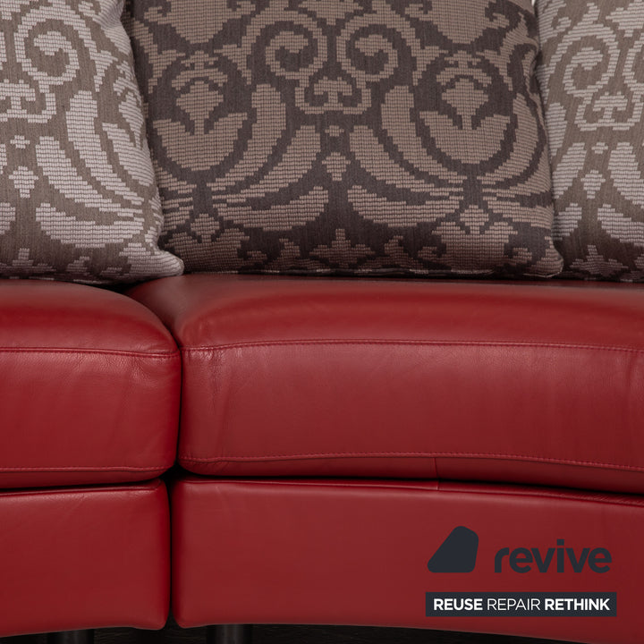 Rolf Benz 4500 Leder Sofa Dunkelrot Ecksofa Couch