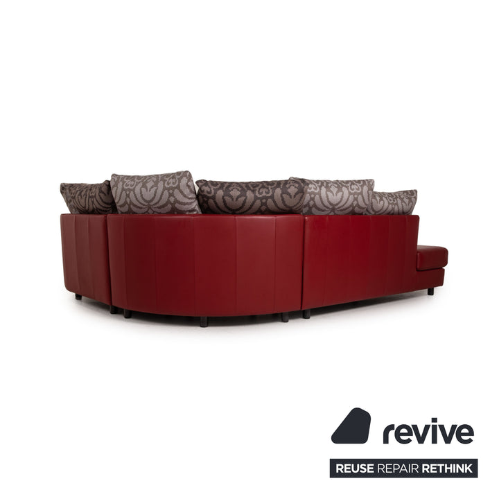 Rolf Benz 4500 Leder Sofa Dunkelrot Ecksofa Couch